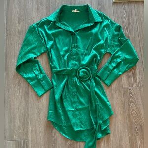 12th Tribe After Party Emerald Jacquard Dres, size M